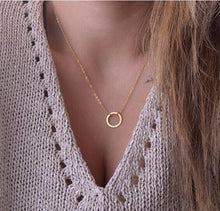 Load image into Gallery viewer, Metal Chain Bar Circle Lariat Necklace