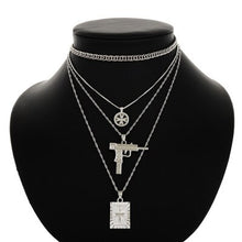 Load image into Gallery viewer, Metal Chain Bar Circle Lariat Necklace