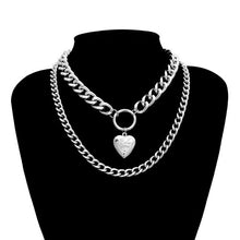 Load image into Gallery viewer, Metal Chain Bar Circle Lariat Necklace