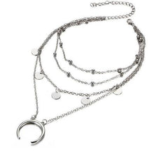 Load image into Gallery viewer, Metal Chain Bar Circle Lariat Necklace