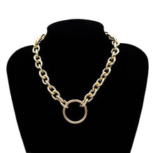 Load image into Gallery viewer, Metal Chain Bar Circle Lariat Necklace
