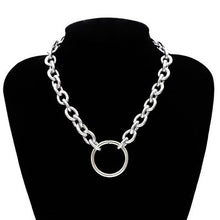 Load image into Gallery viewer, Metal Chain Bar Circle Lariat Necklace