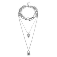 Load image into Gallery viewer, Metal Chain Bar Circle Lariat Necklace