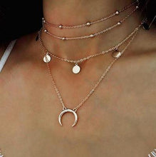 Load image into Gallery viewer, Metal Chain Bar Circle Lariat Necklace