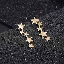 Load image into Gallery viewer, Silver Gold Star Earrings