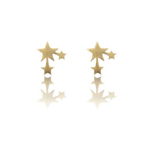 Load image into Gallery viewer, Silver Gold Star Earrings
