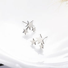 Load image into Gallery viewer, Silver Gold Star Earrings